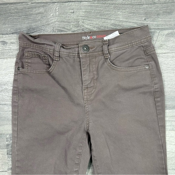 Style & Co Denim Taupe Slim Leg Pants - Picture 3 of 6